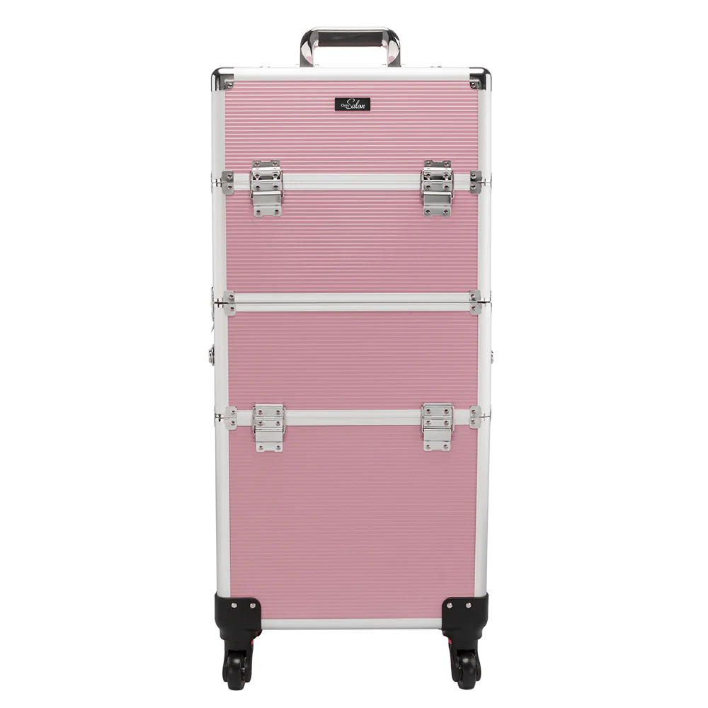 Omysalon MCA201 2-in-1 Aluminum Rolling Makeup Cosmetic Organizer Train Case - Image 15