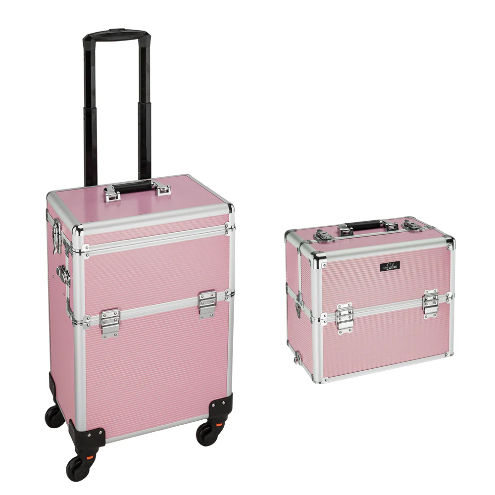Omysalon MCA201 2-in-1 Aluminum Rolling Makeup Cosmetic Organizer Train Case - Image 18