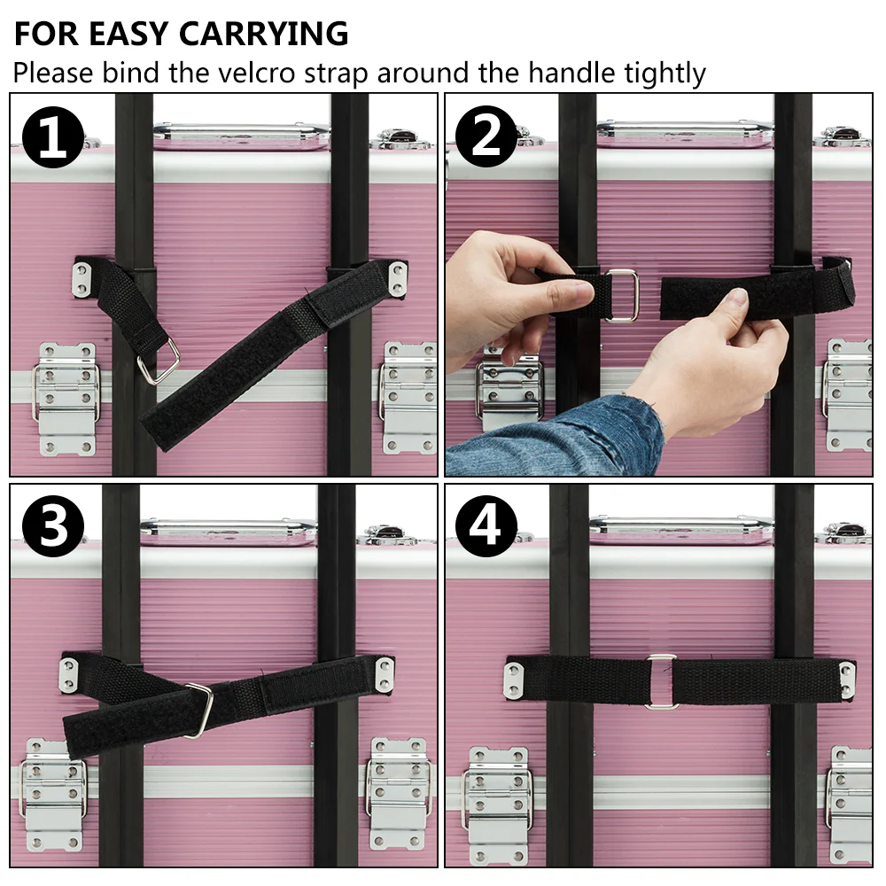 Omysalon MCA201 2-in-1 Aluminum Rolling Makeup Cosmetic Organizer Train Case - Image 22