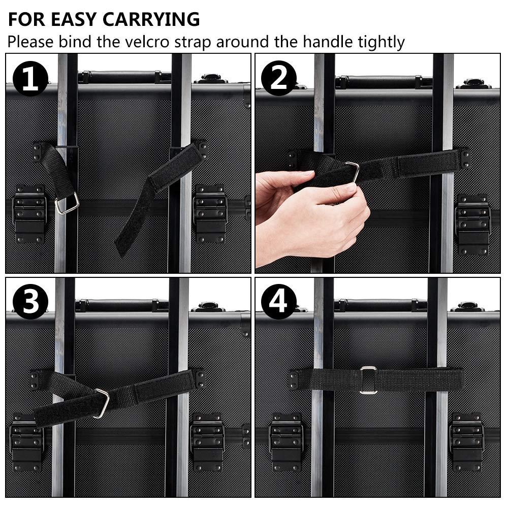 Omysalon MCA201 2-in-1 Aluminum Rolling Makeup Cosmetic Organizer Train Case - Image 6