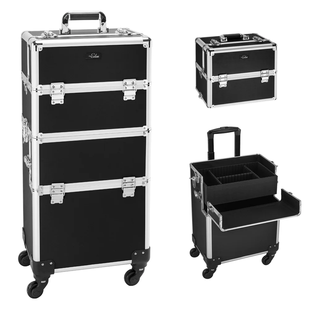 Omysalon MCA301 2-in-1 Aluminum Rolling Makeup Train Organizer - Image 11