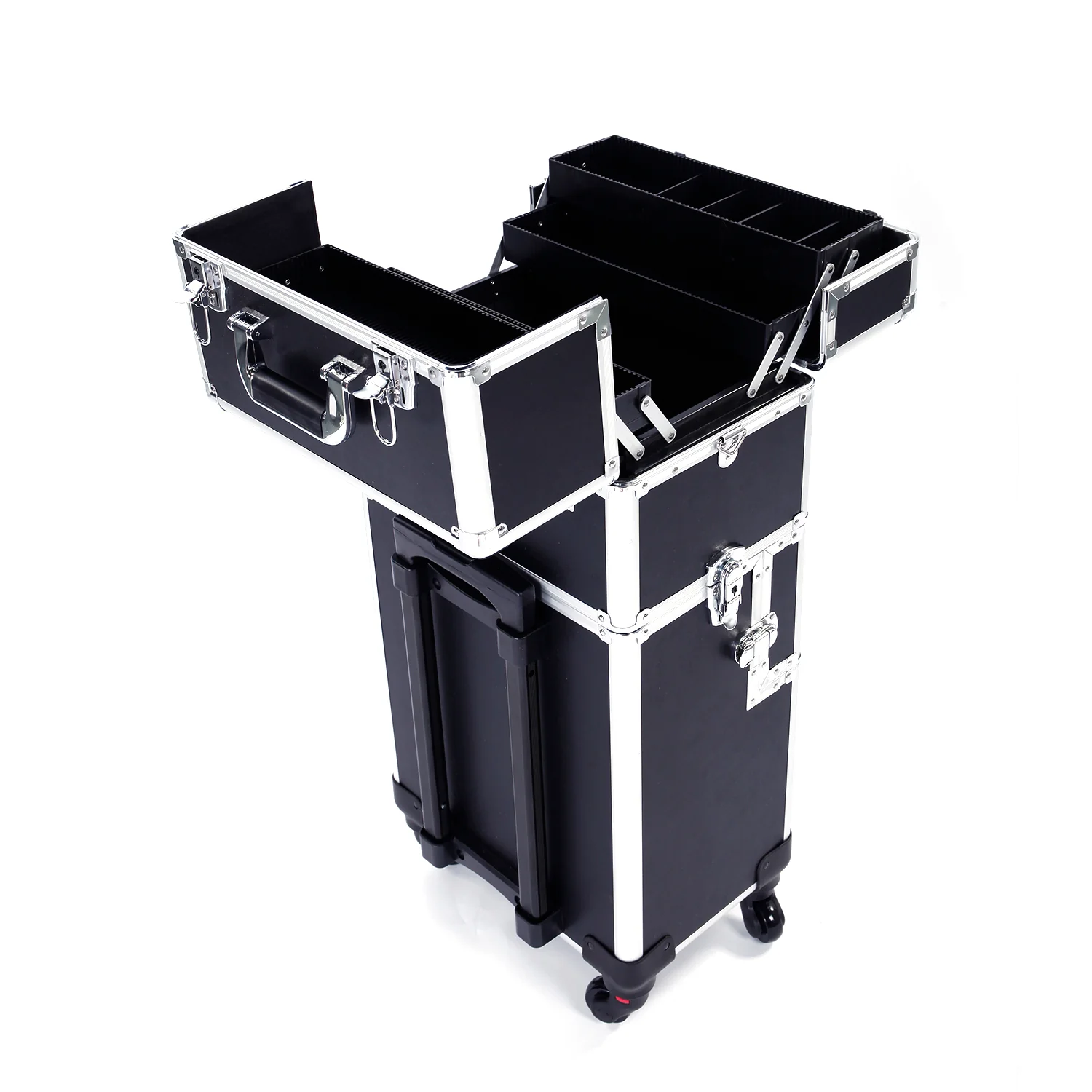 Omysalon MCA301 2-in-1 Aluminum Rolling Makeup Train Organizer - Image 14