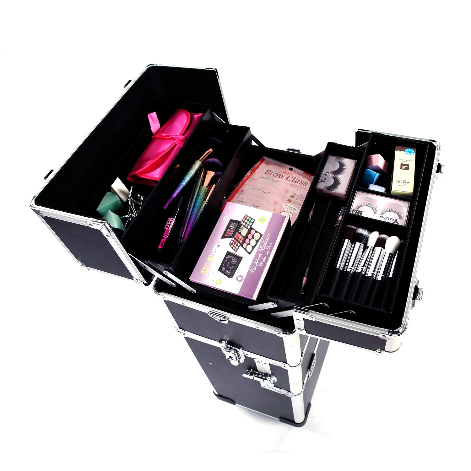 Omysalon MCA301 2-in-1 Aluminum Rolling Makeup Train Organizer - Image 16